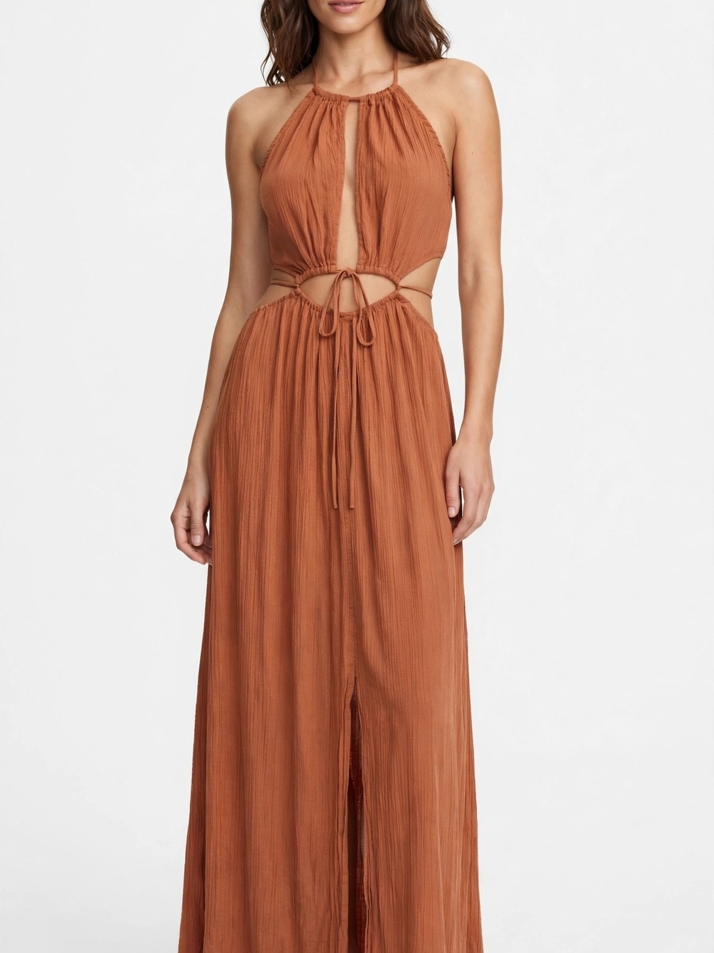Astr  Rust Cutout Maxi Dress